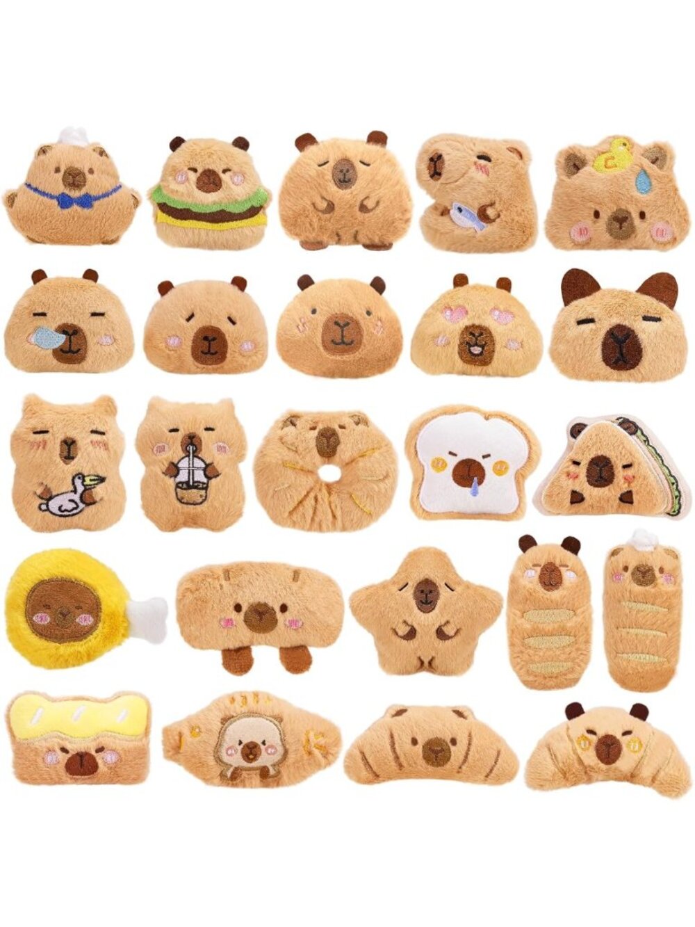 24 Cute Plush Keychains for Kids - Funny Backpack Charms, Party Favors & Gifts